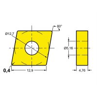 CNMG 12 R0,4 rozsdamenteshez