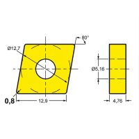 CNMG 12 R0,8 rozsdamenteshez